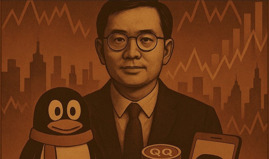 Cover art for the Tencent article: an illustrated portrait with the QQ penguin and a city skyline.